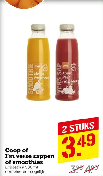 Coop Coop of I'm verse sappen of smoothies aanbieding