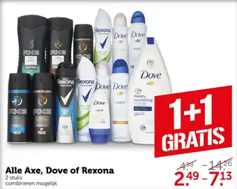 Coop Alle Axe, Dove of Rexona aanbieding