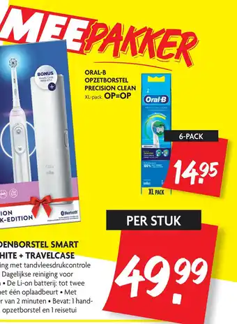 Dekamarkt Oral-B Tandenborstel Smart Sensitive White + Travelcase aanbieding