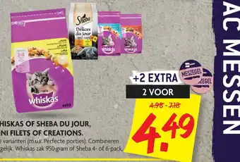 Dekamarkt Whiskas Of Sheba Du Jour, Mini Filets Of Creations. aanbieding