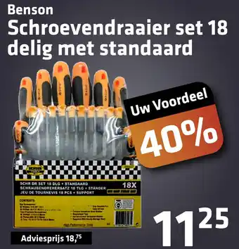 De voordeelmarkt Benson Schroevendraaier set 18 delig met standaard aanbieding