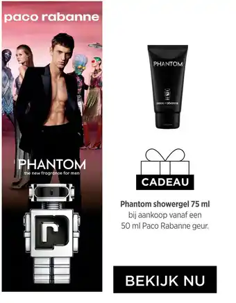 ICI Paris XL Phantom showergel 75 ml bij aankoop vanaf een 50 ml Paco Rabanne geur. aanbieding