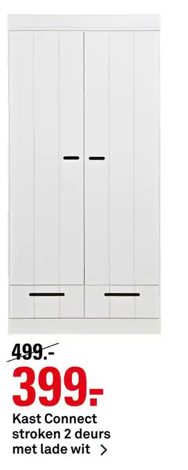 Karwei Kast Connect stroken 2 deurs met lade wit aanbieding