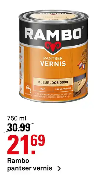 Karwei Rambo pantser vernis aanbieding