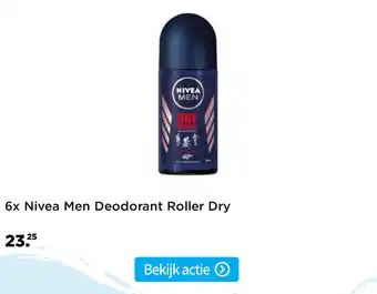 Plein.nl 6x Nivea Men Deodorant Roller Dry aanbieding