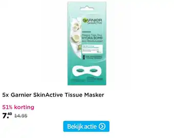 Plein.nl 5x Garnier SkinActive Tissue Masker aanbieding