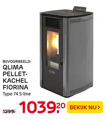 Praxis Qlima Pelletkachel Fiorina Type 74 S-Line aanbieding