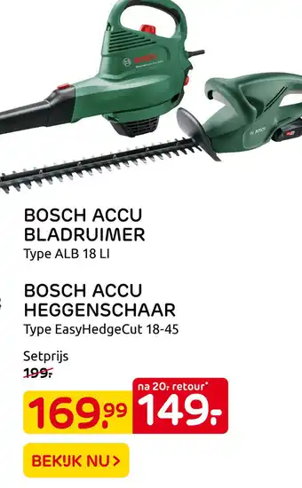 Praxis Bosch Accu Bladruimer Type Alb 18 Li & Bosch Accu Heggenschaar aanbieding