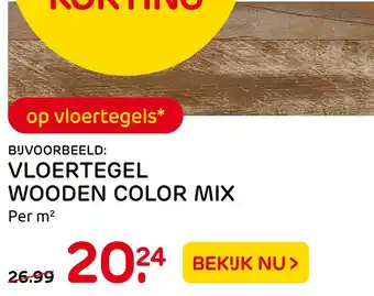 Praxis Vloertegel Wooden Color Mix aanbieding