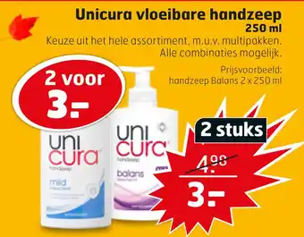 Trekpleister Unicura vloeibare handzeep aanbieding