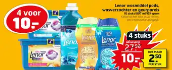 Trekpleister Lenor wasmiddel pods, wasverzachter en geurparels 10 stuks/897 ml/154 gram aanbieding