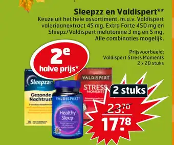 Trekpleister Sleepzz en Valdispert** aanbieding