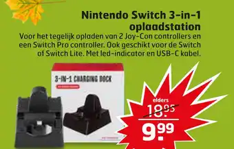 Trekpleister Nintendo Switch 3-in-1 oplagdstation aanbieding