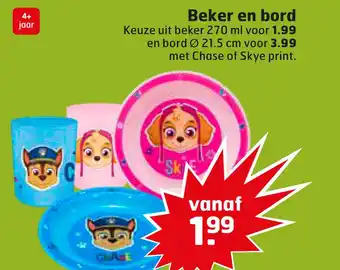Trekpleister Beker en bord aanbieding