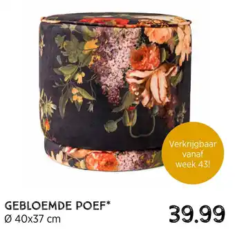 Xenos Gebloemde poef aanbieding