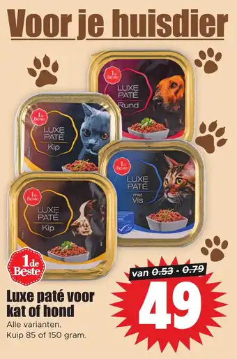 Dirk Luxe paté voor kat of hond aanbieding