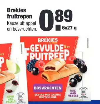 ALDI Brekies fruitrepen 6x27 gram aanbieding