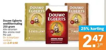 Albert Heijn douwe egberts snelfiltermaling 250 gram aanbieding