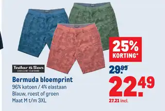 Makro Bermuda bloemprint aanbieding