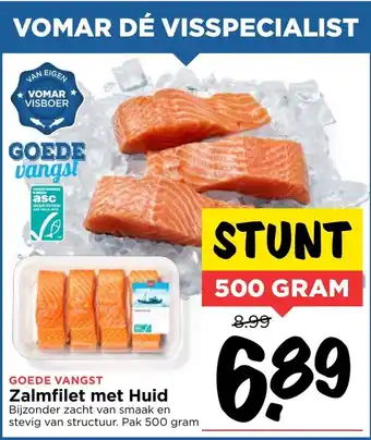 Vomar Voordeelmarkt Zalmfilet met huid 500g aanbieding