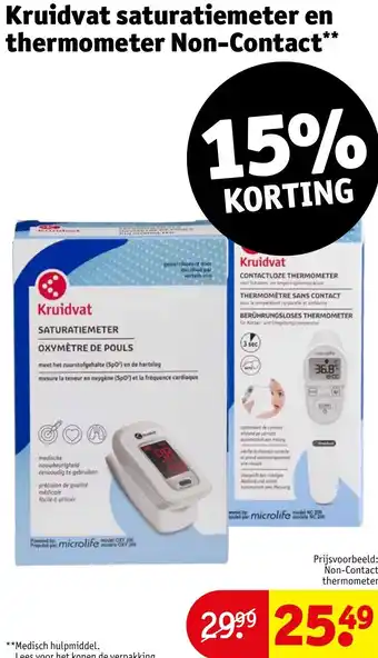 Kruidvat saturatiemeter en thermometer Non-Contact aanbieding