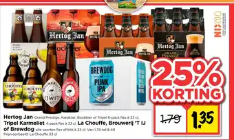 Vomar Voordeelmarkt Hertog Jan, Tripel Karmeliet, La Chouffe, Brouwerij 'T IJ of Brewdog aanbieding