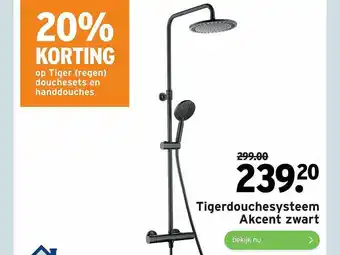 GAMMA Tigerdouchesysteem akcent zwart aanbieding