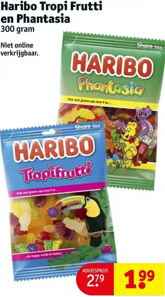 Kruidvat Haribo Tropi Frutti en Phantasia 300g aanbieding