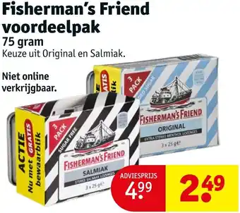 Kruidvat Fisherman's Friend voordeelpak 75g aanbieding