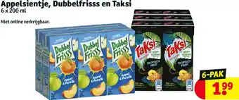 Kruidvat Appelsientje, Dubbelfrisss en Taksi 6 x 200ml aanbieding