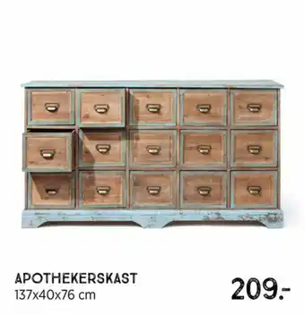 Xenos Apothekerskast 137 x 40 x 76cm aanbieding