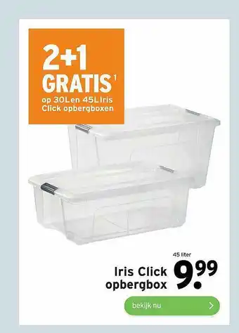 GAMMA Iris Click opbergbox  45 liter aanbieding