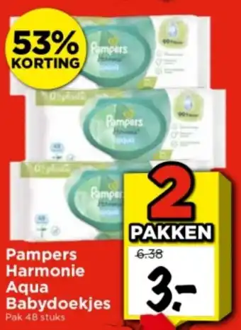 Vomar Voordeelmarkt Pampers Harmonie Aqua Babydoekjes aanbieding