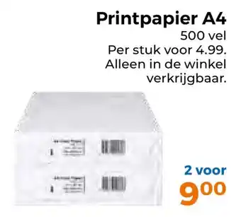 Trekpleister Printpapier A4 500 vel aanbieding