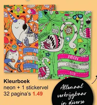 Wibra Kleurboek Neon + 1 Stickervel 32 Pagina's aanbieding