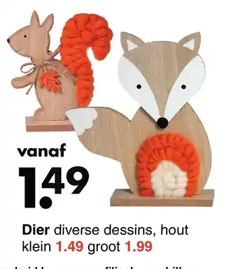 Wibra Dier Hout Klein aanbieding