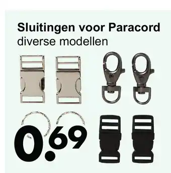 Wibra Sluitingen Voor Paracord aanbieding