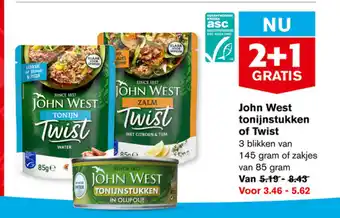 Hoogvliet John West Tonijnstukken of Twist aanbieding