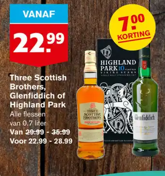 Hoogvliet Three Scottish Brothers, Glenfiddich of Highland Park aanbieding