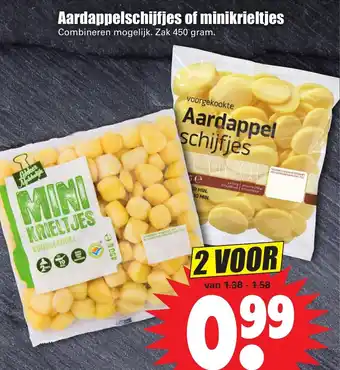 Dirk Aardappelschijfjes of minikrieltjes 2*450g aanbieding