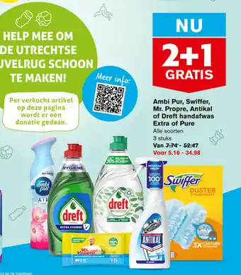 Hoogvliet Ambi Pur, Swiffer, Mr. Propre, Antikal of Dreft Handafwas Extra of Pure aanbieding