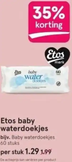 Etos Baby waterdoekjes aanbieding