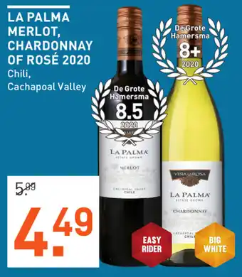 Gall & Gall La Palma Merlot, Chardonnay of Rose 2020 aanbieding