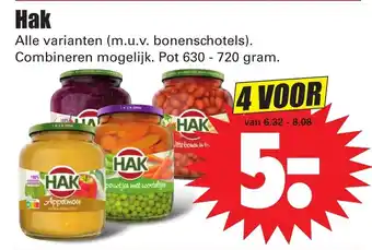 Dirk Hak Groente og appelmoes 4*630-720g aanbieding