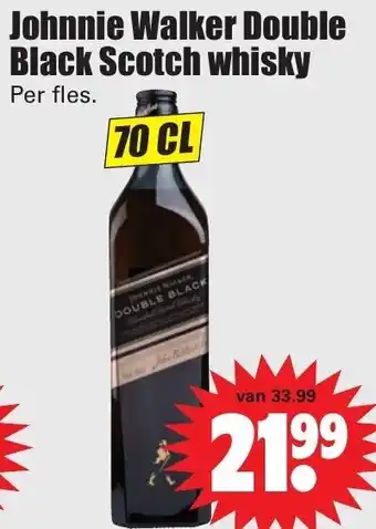 Dirk Johnnie Walker Double Black Label Skotch whisky 700ml aanbieding