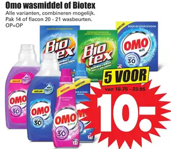 Dirk Omo wasmiddel of Biotex 5st aanbieding