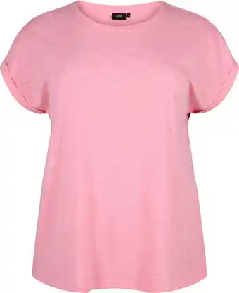 Bol.com ZIZZI VAVA, S/S, LOOSE TEE Dames T-shirt - Pink - Maat M (46-48) aanbieding