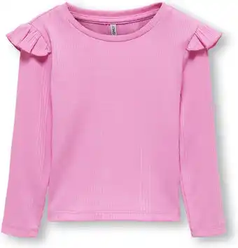 Bol.com ONLY KMGSILJA L/S O-NECK FRILL JRS Meisjes Top - Maat 98 aanbieding