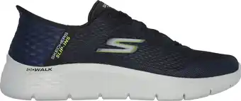 Bol.com Skechers Go Walk Flex - New World Heren Instappers - Donkerblauw/Lime - Maat 41 aanbieding