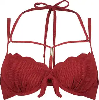 Bol.com Hunkemöller Dames Badmode Voorgevormde beugel bikinitop Scallop - Rood - maat F85 aanbieding